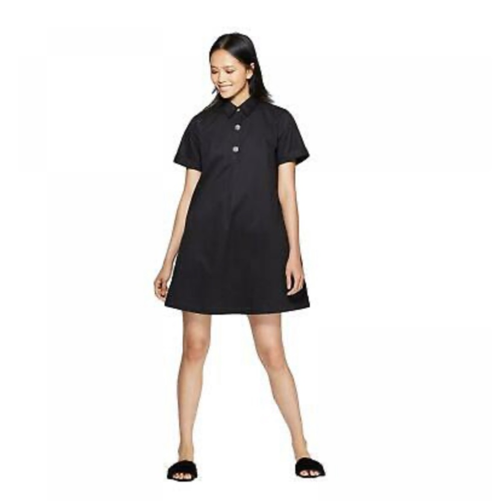 NWT Short Sleeve Collared Trapeze Mini Shirtdress